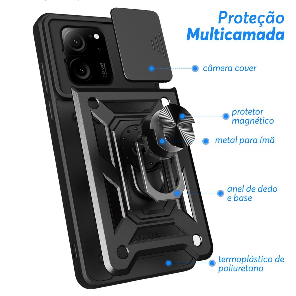 Capa Capinha Case Compatível com Xiaomi Mi 13T / 13T Pro - Protetora Militar Anti Impacto Queda Armadura