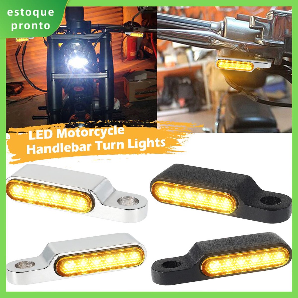 2pcs Guid Guidão LED Sinais De Volta Luz De Corrida De Motocicleta Mini Pisca-Indicadores Sequenciais Frente