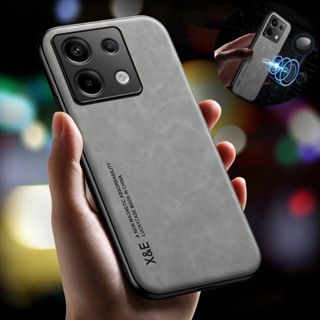 Para Xiaomi Redmi Note 13 Pro Caixa Com Placa Metálica Magnética Telefone + Plus 5G Capa Traseira Em Couro