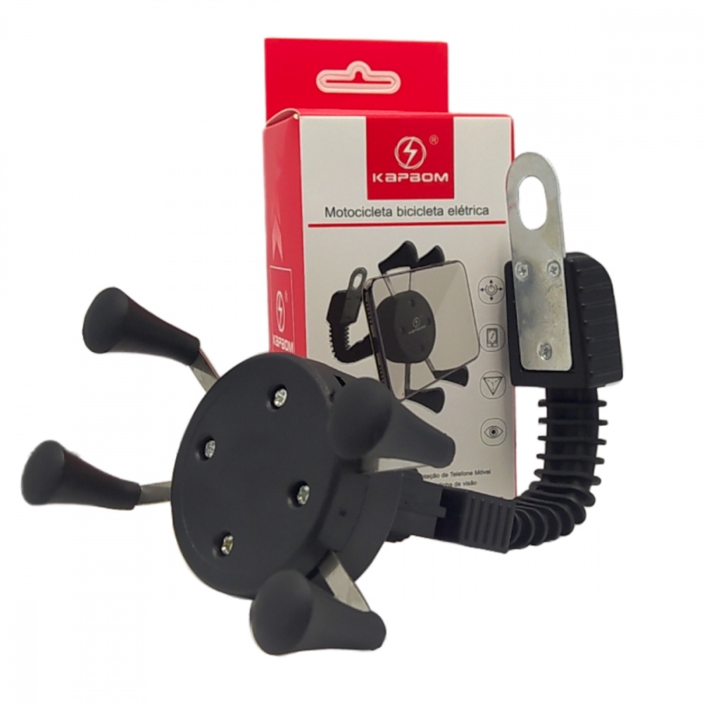 Suporte De Celular Guidão Articulado Para Moto Motocicleta E Bicicleta Tela De Até 6,5" Polegadas