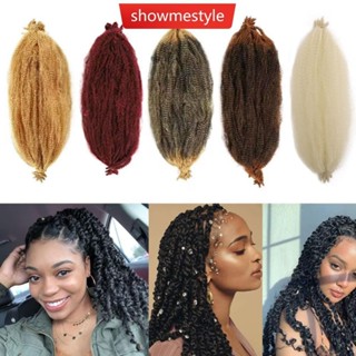 SMS 16 Polegadas Kinky Twist Marley Trançado De Crochê Cabelos Sintéticos Pré-Separados Springy Afro Para Tranças De Borboletas E2L6