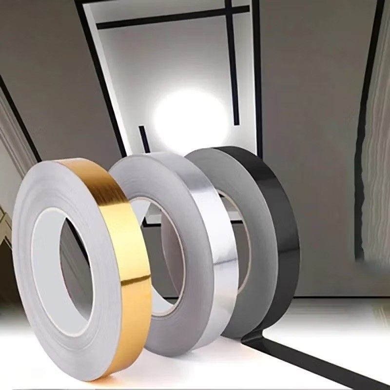 Fita Adesiva Metalizada Decorativa Efeito Escovado Para piso 50 Metros Borda Faixa Decoração — imagem 2 de 2
