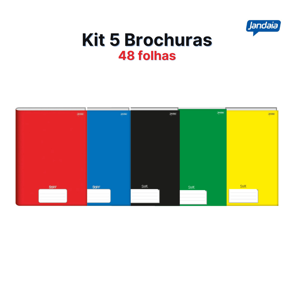 Kit 5 a 10 Cadernos Brochurao 48 folhas - GRANDE
