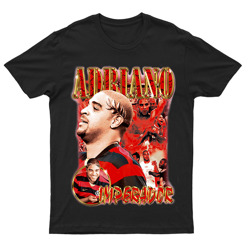 Camiseta Premium Adriano Imperador Retrô Futebol 100% Algodão Lenda Lançamento 2025