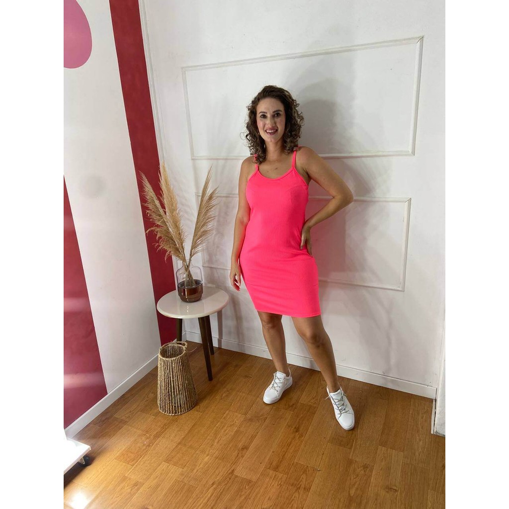 VESTIDO  ALÇA  MALHA CANELADA GISA FUSO-09999
