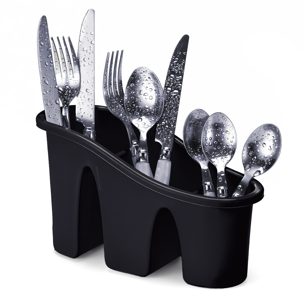 Escorredor de Talheres 3 Divisórias Plástico Resistente Diversas Cores