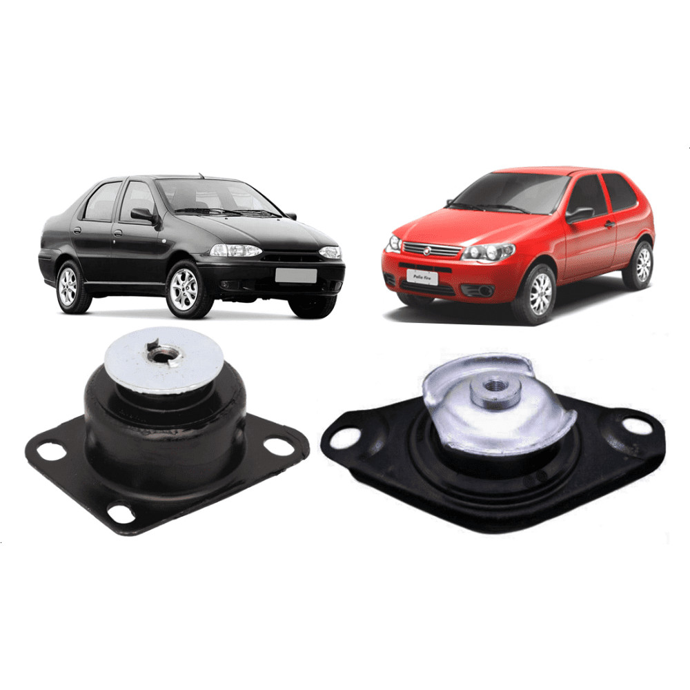 Kit Coxim Do Motor Esquerdo Com Traseiro Câmbio Palio Fire 2004 Até 2015