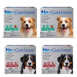 2 Nexgard 10 a 25kg 2 Nexgard 25 a 50kg com 1 comprimido em Oferta na Shopee