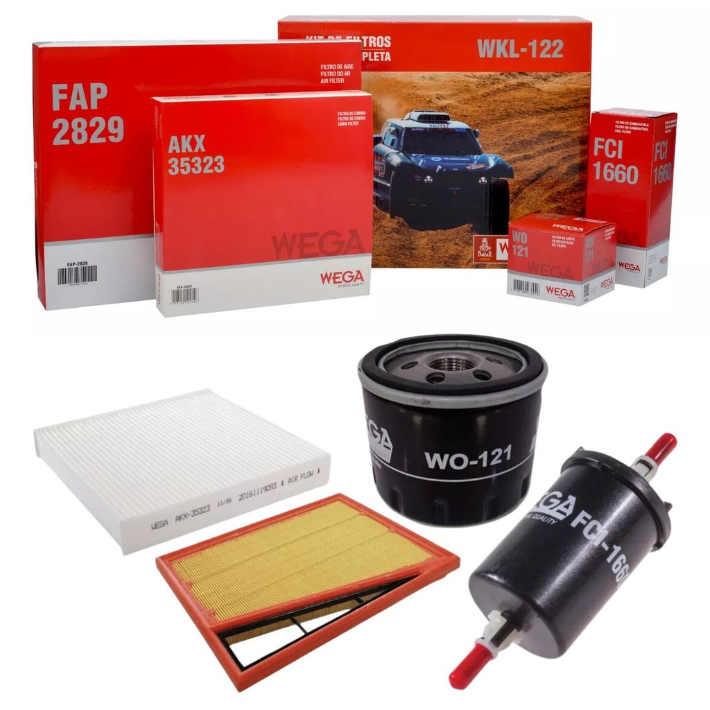 Kit Revisão Filtro Ar Cabine Combustível Óleo Argo 2017 A 2024 / Cronos 2017 A 2024 / Mobi 2016 A 2020 - Wega Wkl122