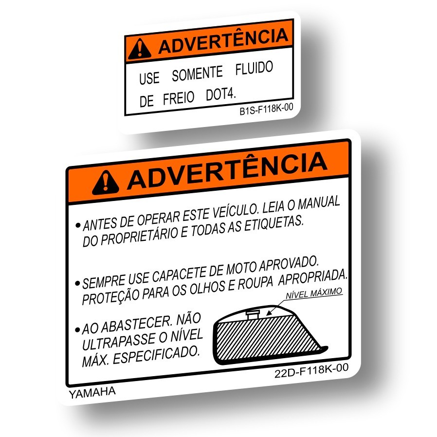 Compatível 2 Adesivo Advertência Tanque Fazer B1s-f118k-00/22d-f118k-00 em Oferta na Shopee