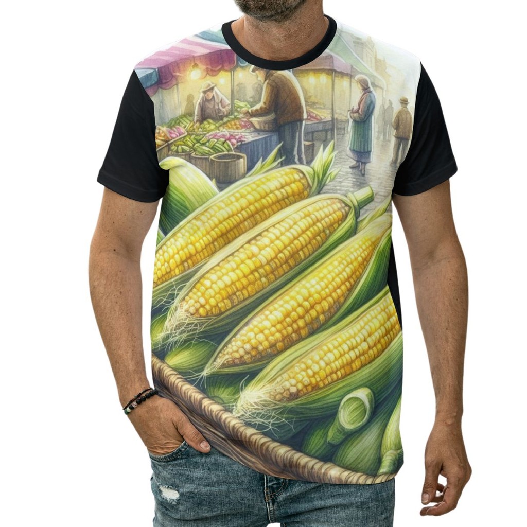 Camiseta Milho Cereal Alimento Humano Espigas Plantação