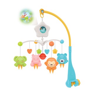 Móbile Musical de Berço Giratório com Luz e Som Lullabye, Rotação 360°, Caixa Musical Refletora de Bichinhos Coloridos e Canções de Ninar, Multicolorido Maxi Baby