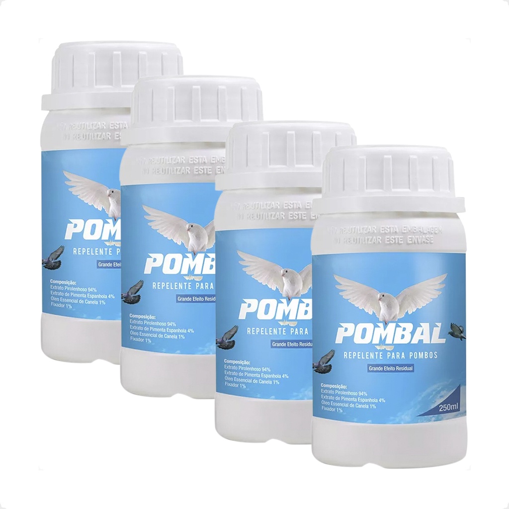 Kit 4 Pombal Repelente para Pombos - 250 mL - Home & Living