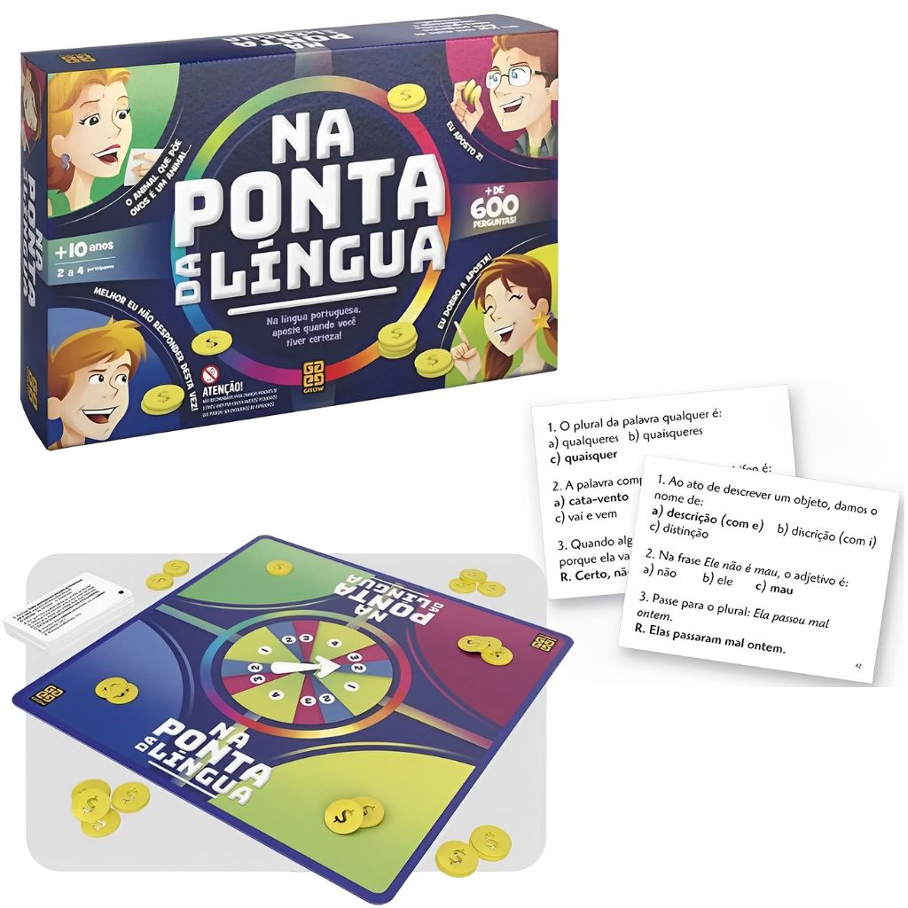 Jogo Educativo Na Ponta Da Língua Teste De Conhecimento Português 1379 Grow