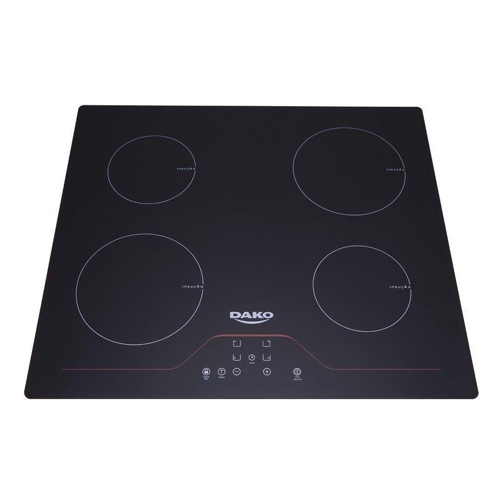 Fogão cooktop elétrica Dako Diplomata Cooktop de Indução 4 Bocas preto 220V