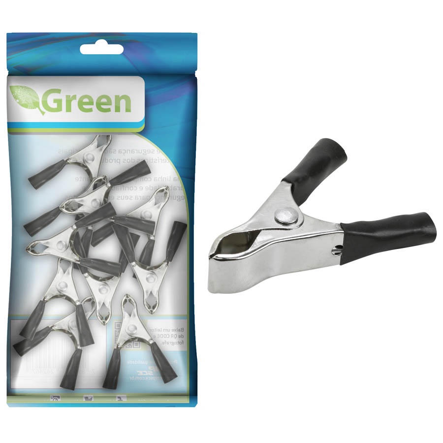 Kit 10 Garra Jacaré Grande Preto 4,7cm