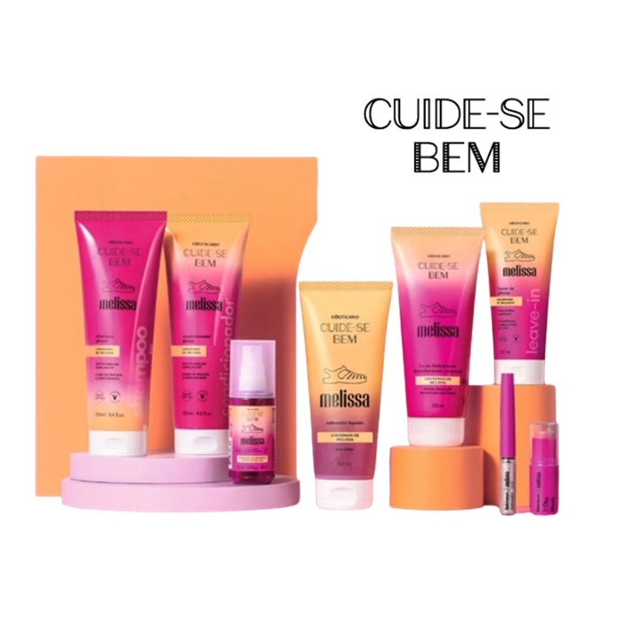 Kit Cuide se Bem Melissa Oboticário Hidratante Corporal Shampoo Gloss