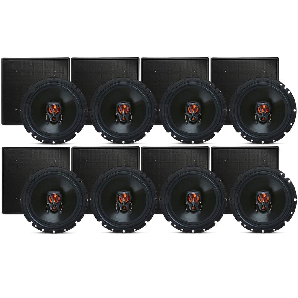 Kit 8 Caixa De Som Jbl Flex3 Arandela Quadrada Preta Embutir - Audio
