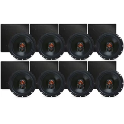 Kit 8 Caixa De Som Jbl Flex3 Arandela Quadrada Preta Embutir