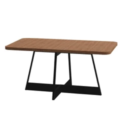 Mesa de Jantar Retangular 1,6 m Átria 1592 Carraro Nogal/Preto