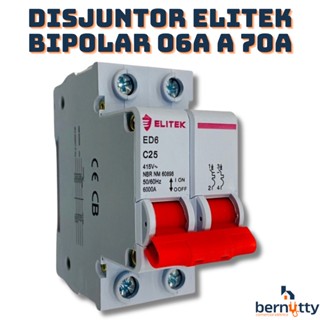 Disjuntor Bipolar Duplo 10a, 16a,20a, 25a, 32a,40a, 50a, 63a