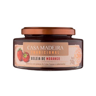 GELEIA GOURMET CASA MADEIRA DE MORANGO C/ PEDACOS 240G