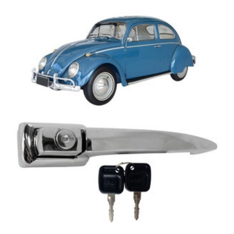 Maçaneta Externa Fusca / Karmann Guia  Cromada + Chave 71/77
