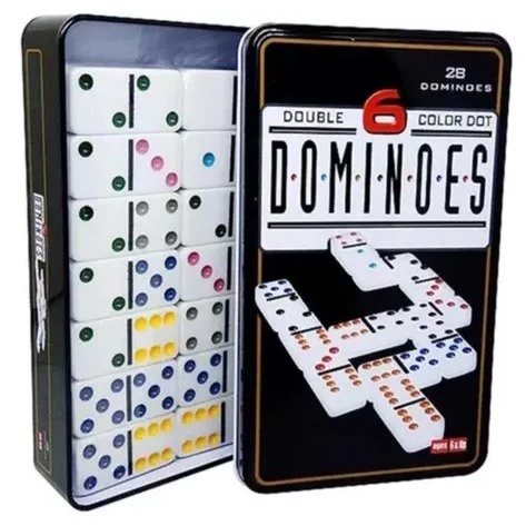 Jogo Dominó Profissional Estojo C/ 28 Peças Com Caixa de Metal em Oferta na Shopee