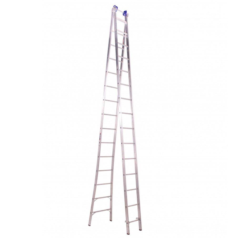 Escada Extensiva 4x1 e 2x15 Degraus Alumínio Suporta 120kg Antiderrapante - Real Escadas - Home & Living