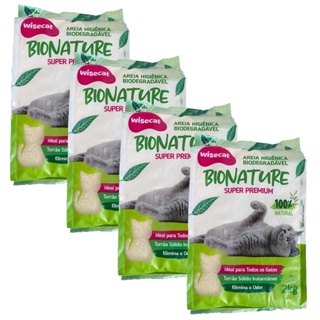 Areia Higiênica De Mandioca Para Gatos Wisecat 2kg kit 4Un em Oferta na Shopee