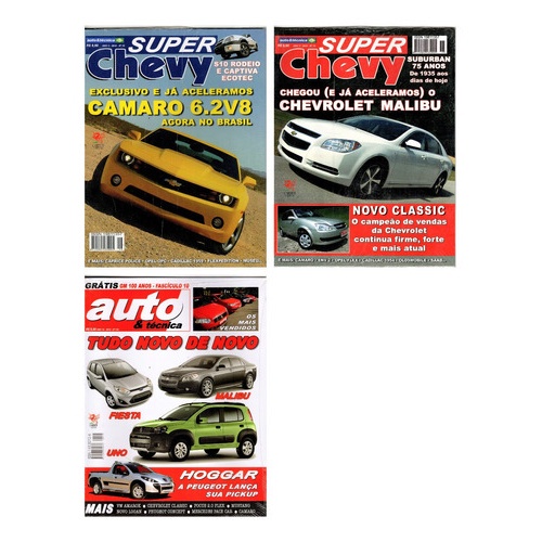 Kit 3 Revistas Carro Auto & Técnica Super Chevy N°15-16 -119