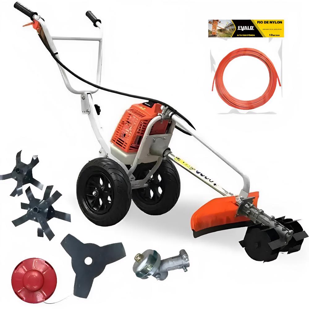 Motocultivador Roçadeira Gasolina 63cc 3hp Evald + Kit - Home & Living