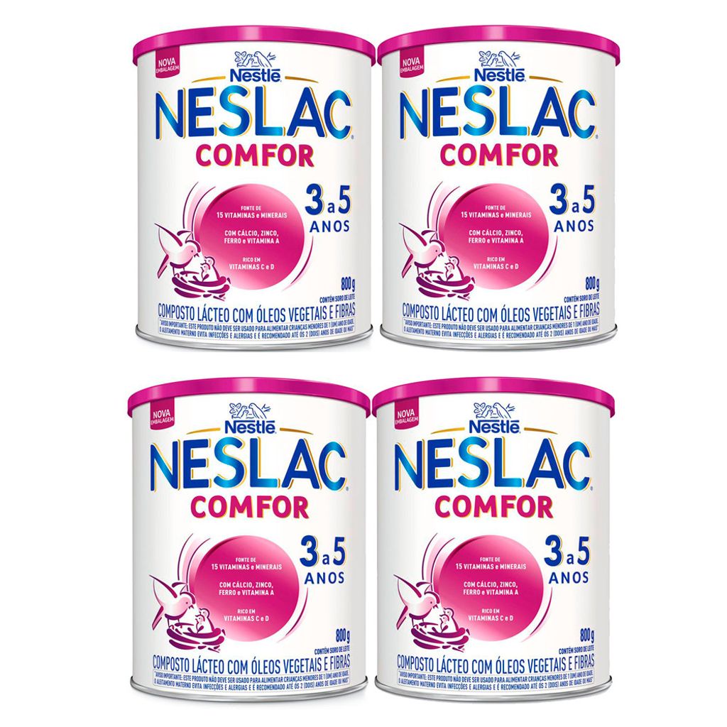 Kit 4 Neslac Comfor Composto Lácteo 800g em Oferta na Shopee