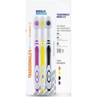 Escova Dental Tradizionale Media Com 3 Bufalo