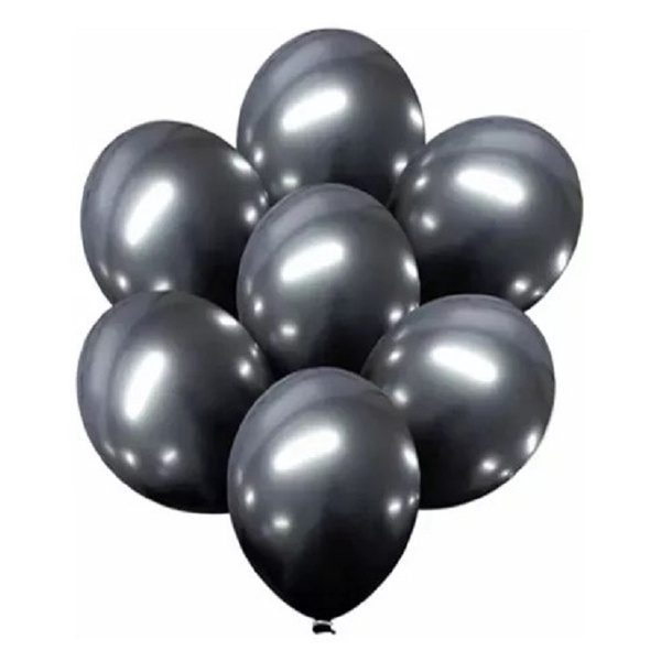 Bexiga Balões Metalizado Nº 05 Preto Brilhante - 25 Unid em Oferta na Shopee