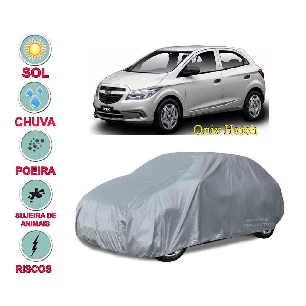 Capa cobrir carro Onix Hatch 100% Impermeável Proteção Total Bezzter em Oferta na Shopee