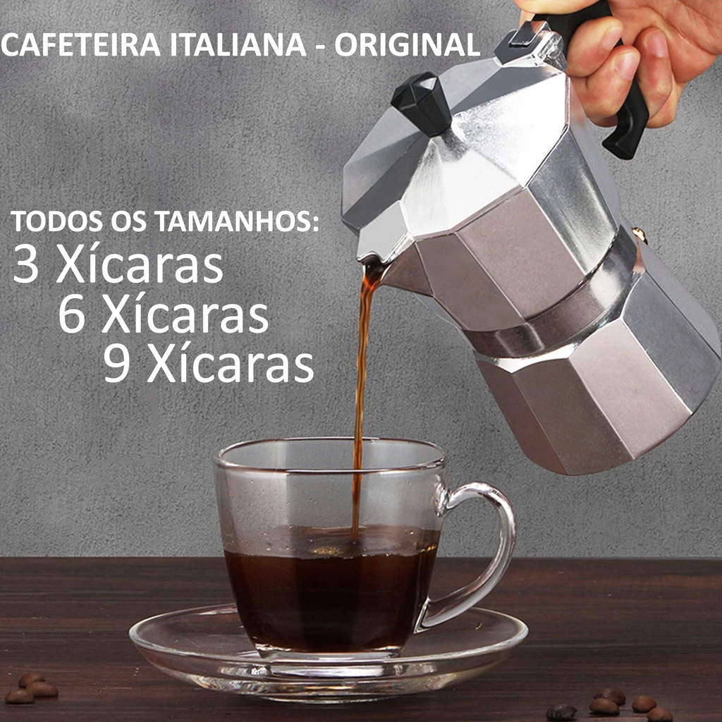 Cafeteira Italiana Moka Expresso 3/6/9 Xicaras Alumínio