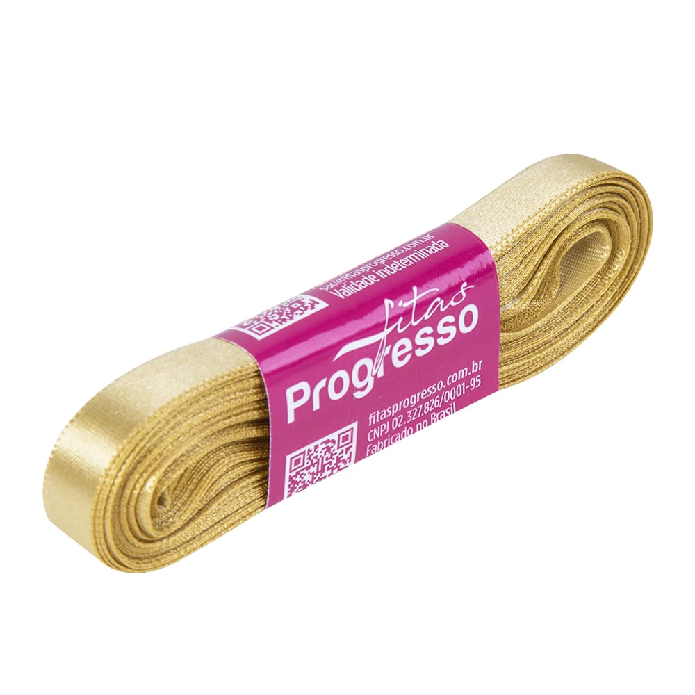 Fita Cetim Ouro 228 10 mm Nº 002 10 metros Progresso
