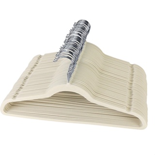 Kit 100 Cabides De Veludo Ultra Fino Antideslizante Bege em Oferta na Shopee