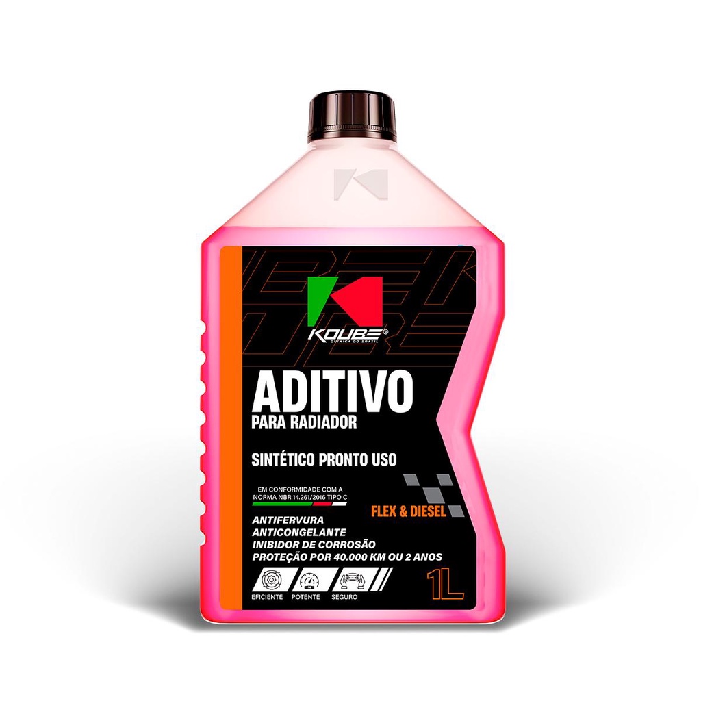 Aditivo Radiador Sintético Pronto p/ Uso Flex&Diesel 1L Rosa