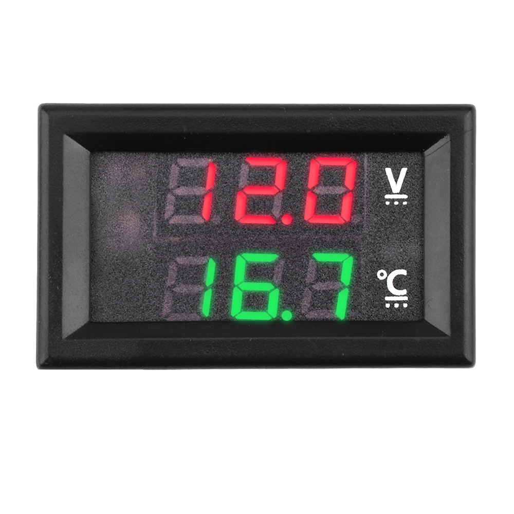 VOKTTA DC 4-28V 3-Posições 0.56-Polegadas 2-Em-1 LED Tubo Digital De Duplo Display Medidor De Temperatura De Tensão Do Carro-50 ~ 125 ° C em Oferta na Shopee