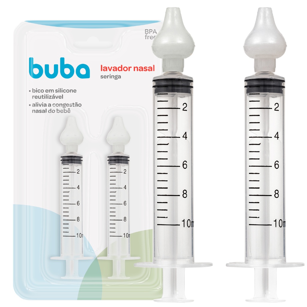 Lavador Nasal Seringa Com Ponta Em Silicone 2 Unidades 15655 - Buba