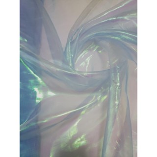 Tecido Organza Holográfica Azul