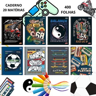 CADERNO Capa Dura Universitário TILIBRA D+ 20 MATÉRIAS 400 FOLHAS grade masculino