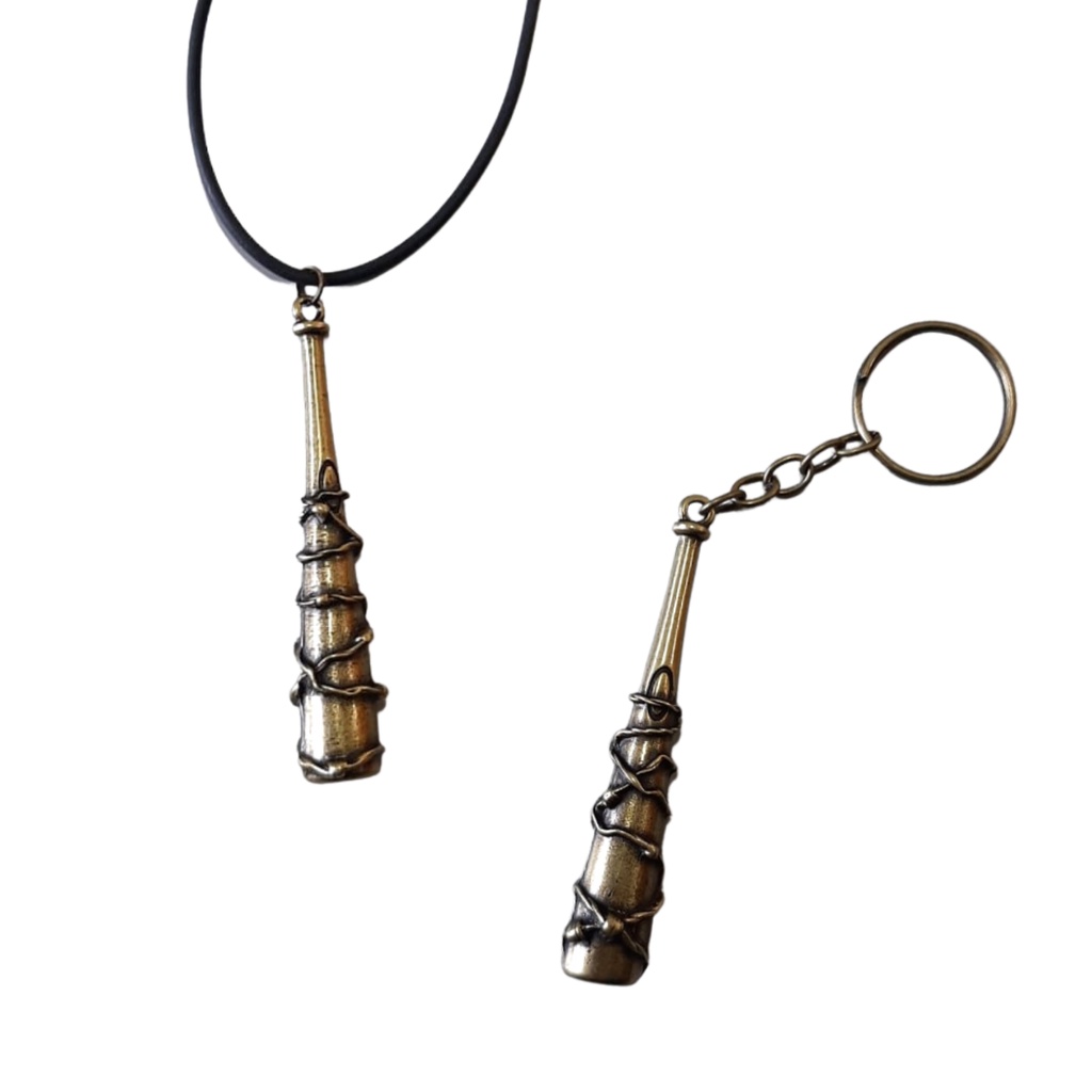 Kit Chaveiro e Colar  Personalizado Taco Lucille Negan The Walking Dead Geek Acessórios Temático Presente Geek Produto Criativo Pingente De Alta Qualidade