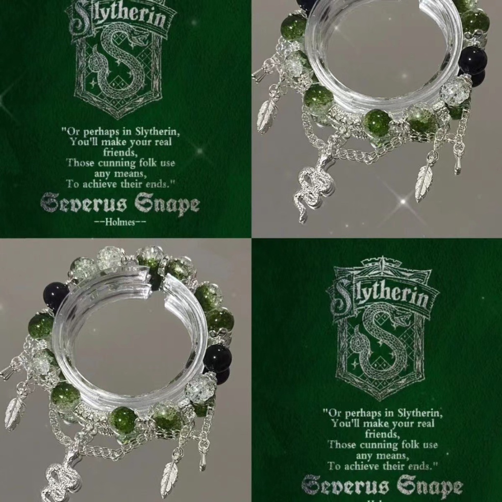 Feiticeiro Do Filme Malfoy Família Crachá Slytherin Snake Magic School Cosplay Beads Chain Pendant Pulseiras Jóias Acessórios em Oferta na Shopee
