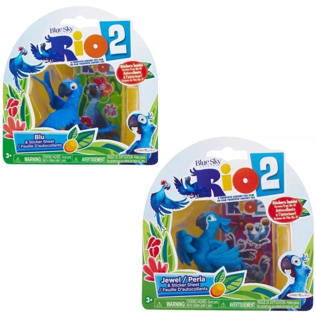 Kit Com 2 Mini Bonecos Blu e jade com Adesivo Rio 2 Colecionável 847 em Oferta na Shopee