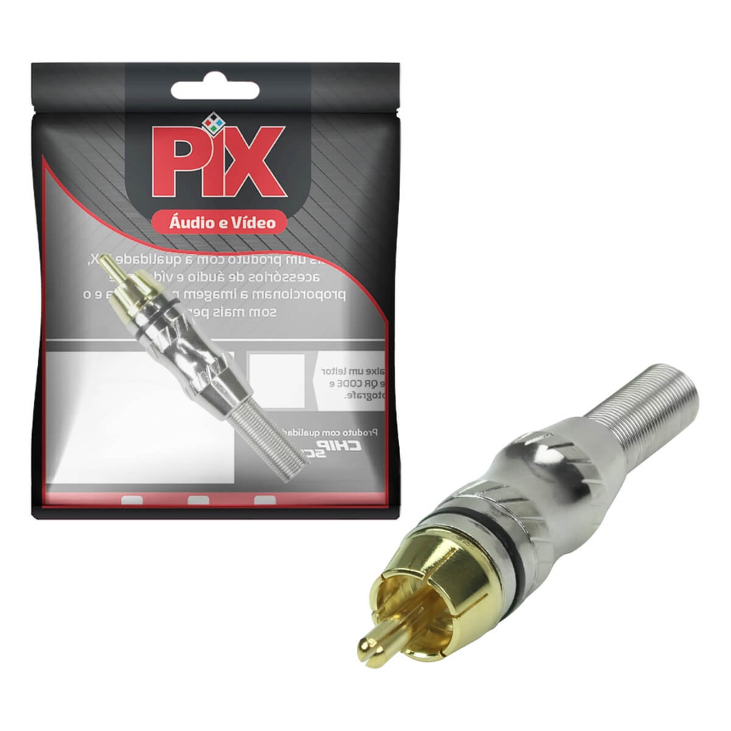 Conector Plug Rca 24k Profissional top de linha preto