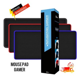 Mouse Pad Gamer Grande preto com borda 70x35 / 90×40