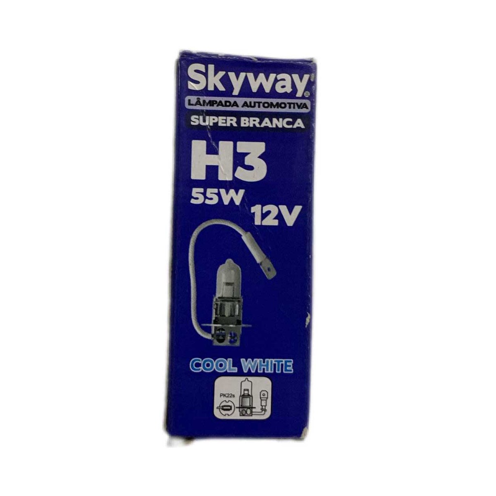 Lâmpada Automotiva H3 Super Branca Skyway
